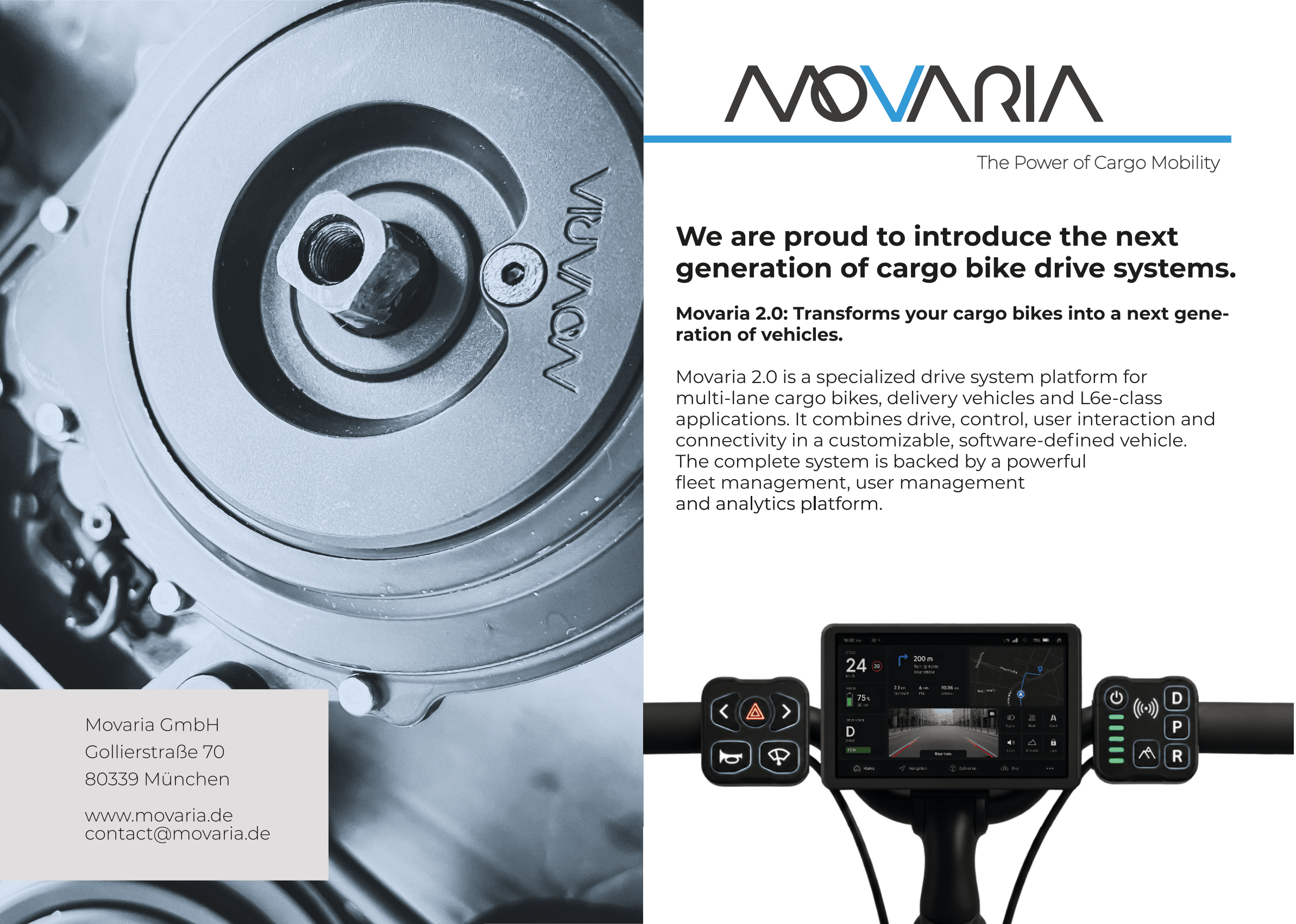 Movaria 2.0 brochure, outside spread